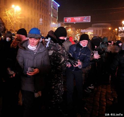 Среди протестующих на Грушевского и депутат Олег Ляшко (видео)