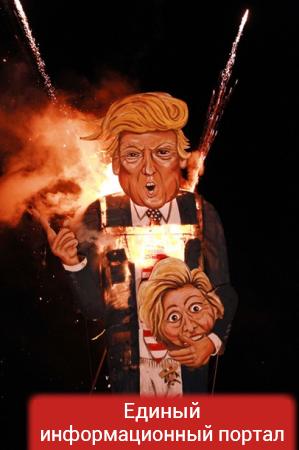 В Британии сожгли гигантское чучело Трампа