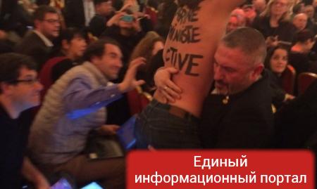Активистка Femen пыталась сорвать выступление Марин Ле Пен