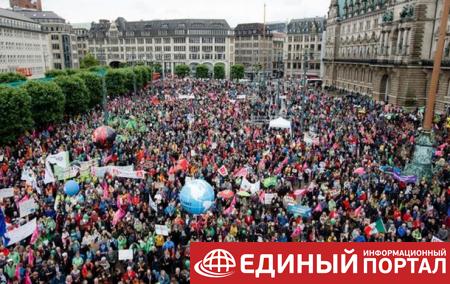 В Гамбурге тысячи людей протестуют перед саммитом G20