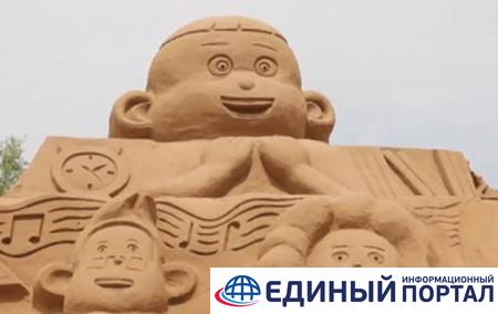 В Китае построили крупнейшую скульптуру из песка