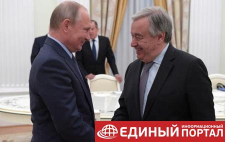 В Кремле рассказали о переговорах Путина с главой ООН