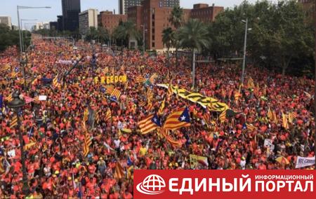 В Барселоне прошел масштабный митинг за независимость
