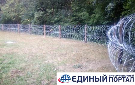 На границе Польши и Беларуси группа людей разрушала новый забор