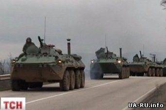Колонна российских войск движется по территории Запорожской области