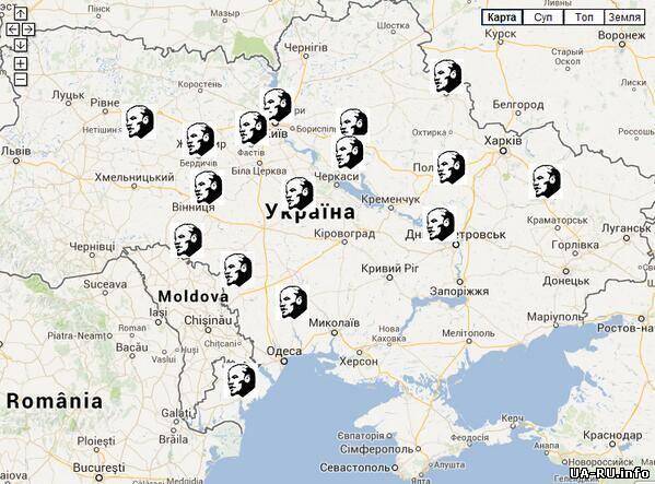 В сети появилась карта Ленинопада за 21 февраля 2014 года