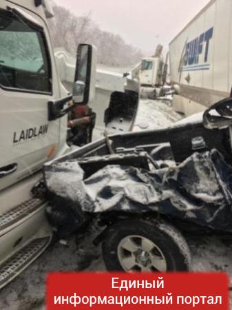 В США из-за снега столкнулись 50 авто