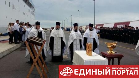 В Сочи освятили круизный лайнер перед отправкой в Крым