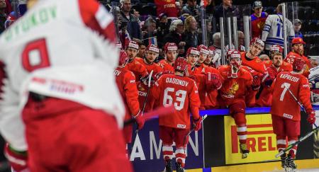 Сборная России по хоккею разгромила команду Белоруссии на чемпионате мира