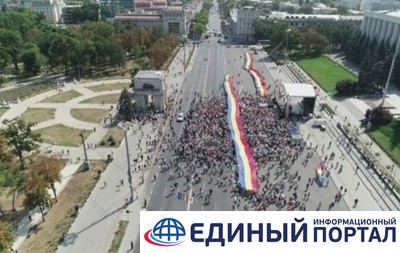 В Кишиневе митингуют за объединения Молдовы с Румынией