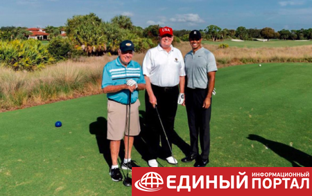 Трамп сыграл в гольф с Тайгером Вудсом