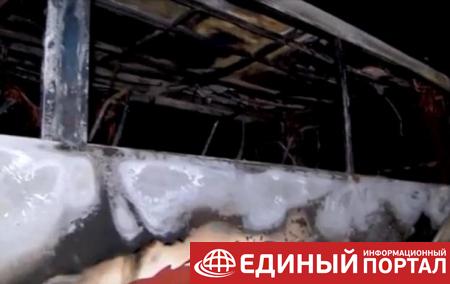 В Польше загорелся автобус из Украины