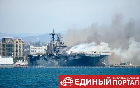 СМИ назвали причину пожара на Bonhomme Richard