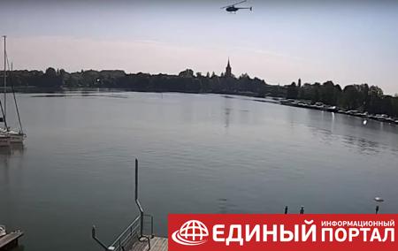 Появилось видео падения вертолета в Польше