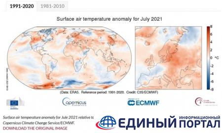 Июль-2021 вошел в тройку самых жарких в истории