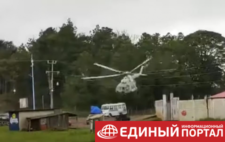 Появилось видео падения вертолета в Мексике