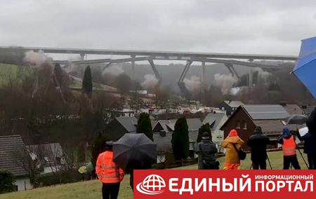 В Германии взорвали старый мост высотой 72 метра